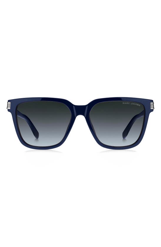 Marc Jacobs 57mm Square Sunglasses In Blue/ Grey Shaded Blue