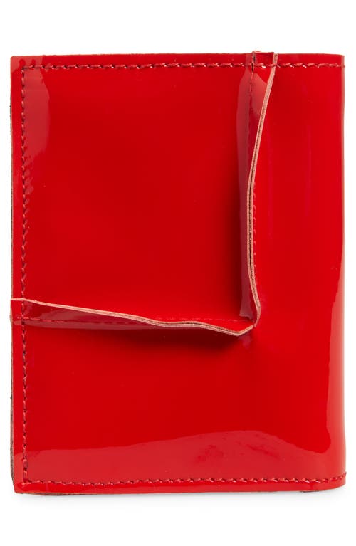 Shop Comme Des Garçons Wallets Reversed Corner Patent Leather Card Case In Red