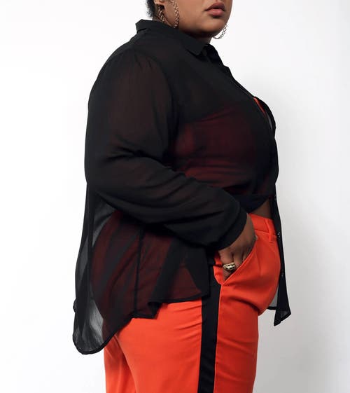 Wildfang The Empower Long Sleeve Button Up In Black