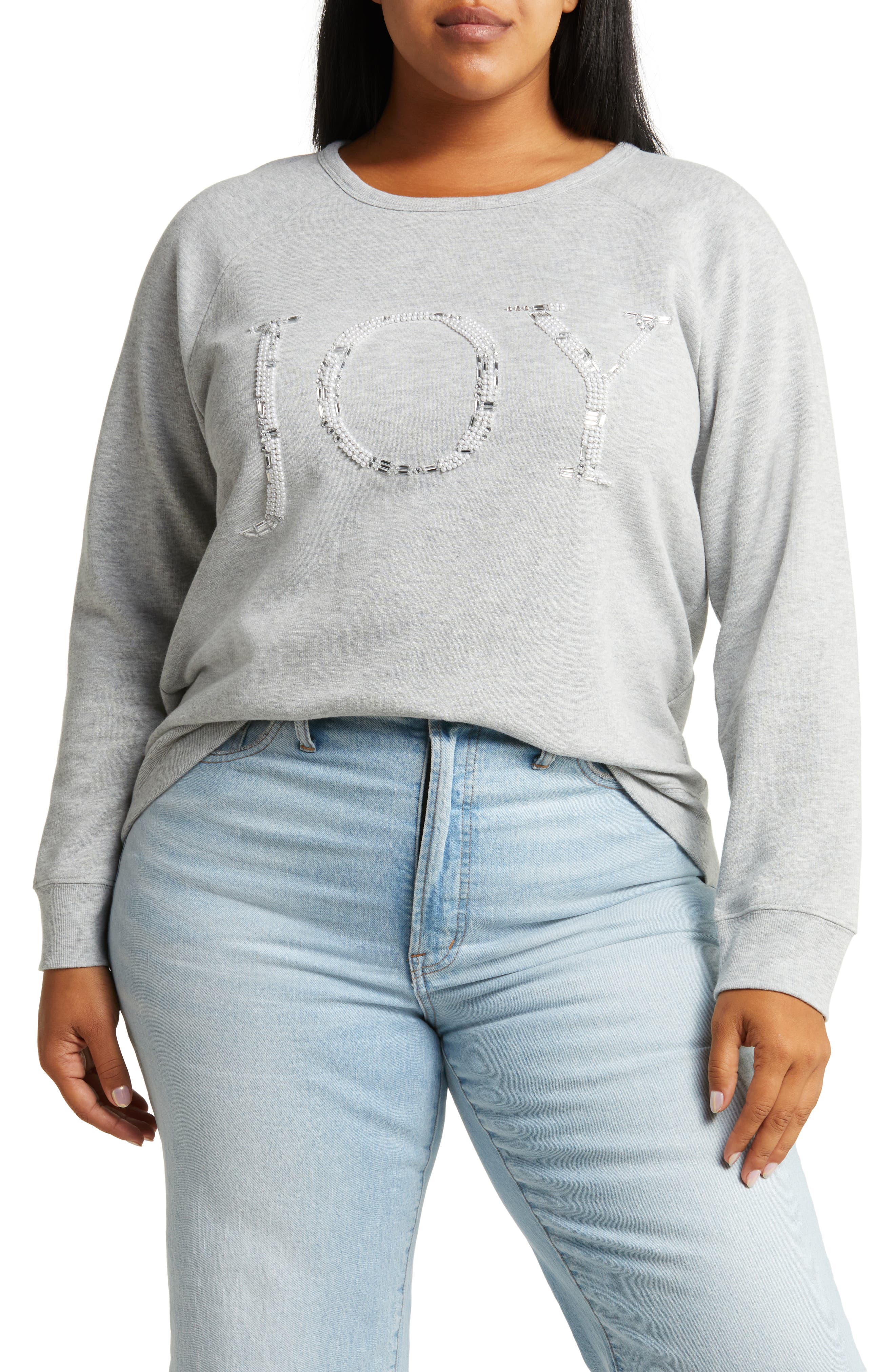 plus size embellished sweatshirts