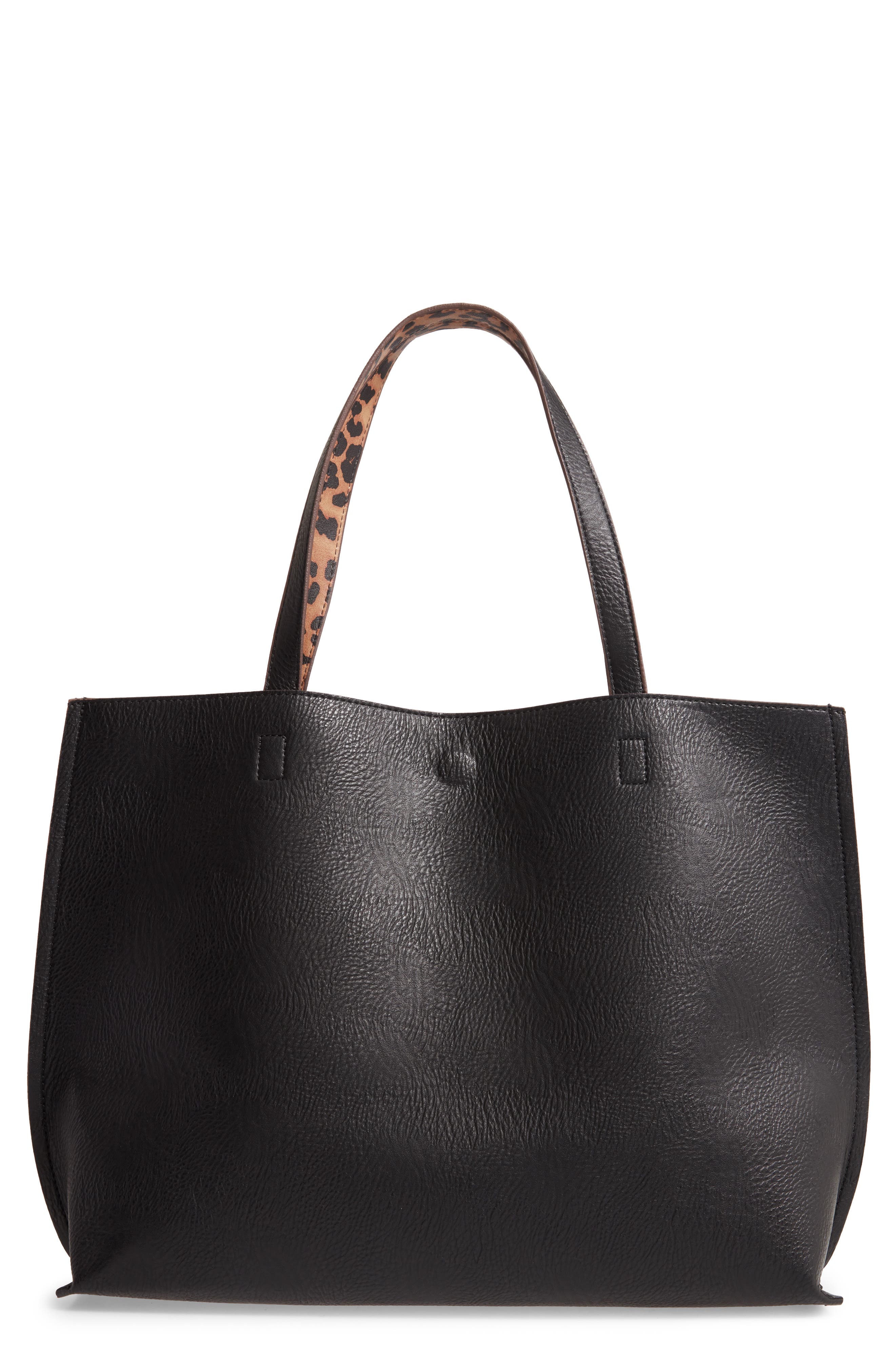 black vegan leather purse