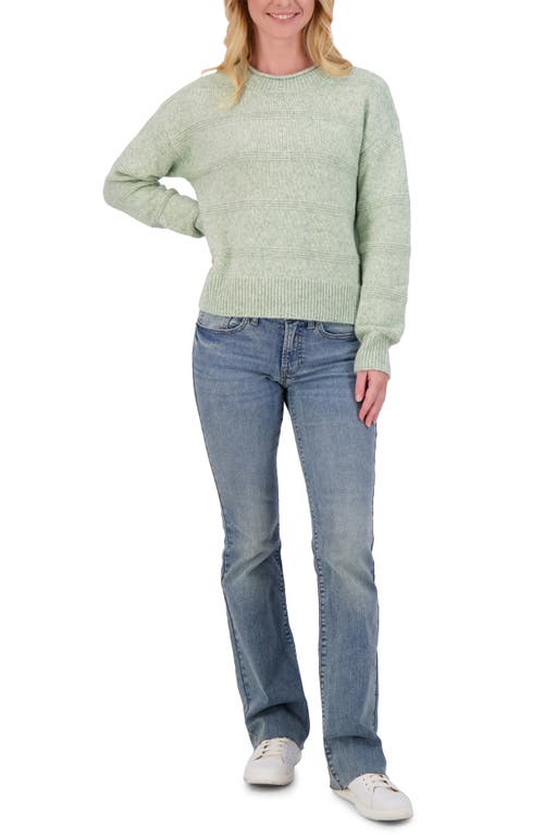 Lucky Brand Textured Crewneck Sweater In Green Bay