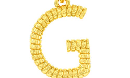 Shop Simona Croissant Initial Pendant Necklace In Gold- G