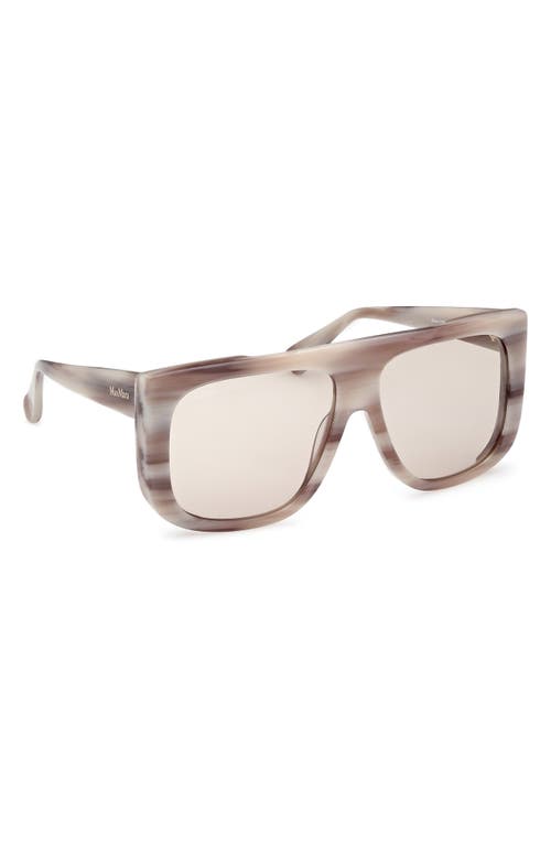 Shop Max Mara 60mm Shield Sunglasses In Grey/other/brown