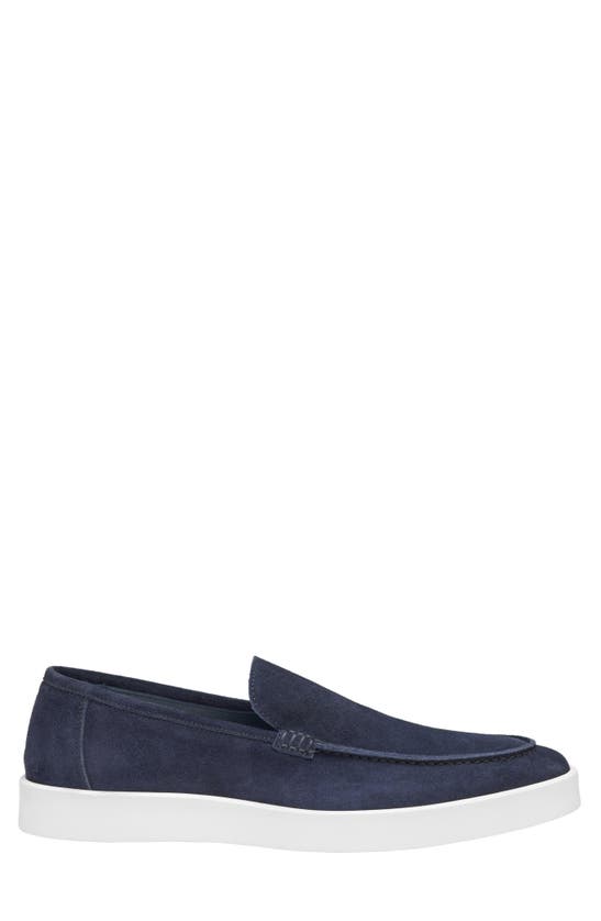 Johnston & Murphy Collection Bolivar Moc Toe Slip-on Sneaker In Navy Italian Suede
