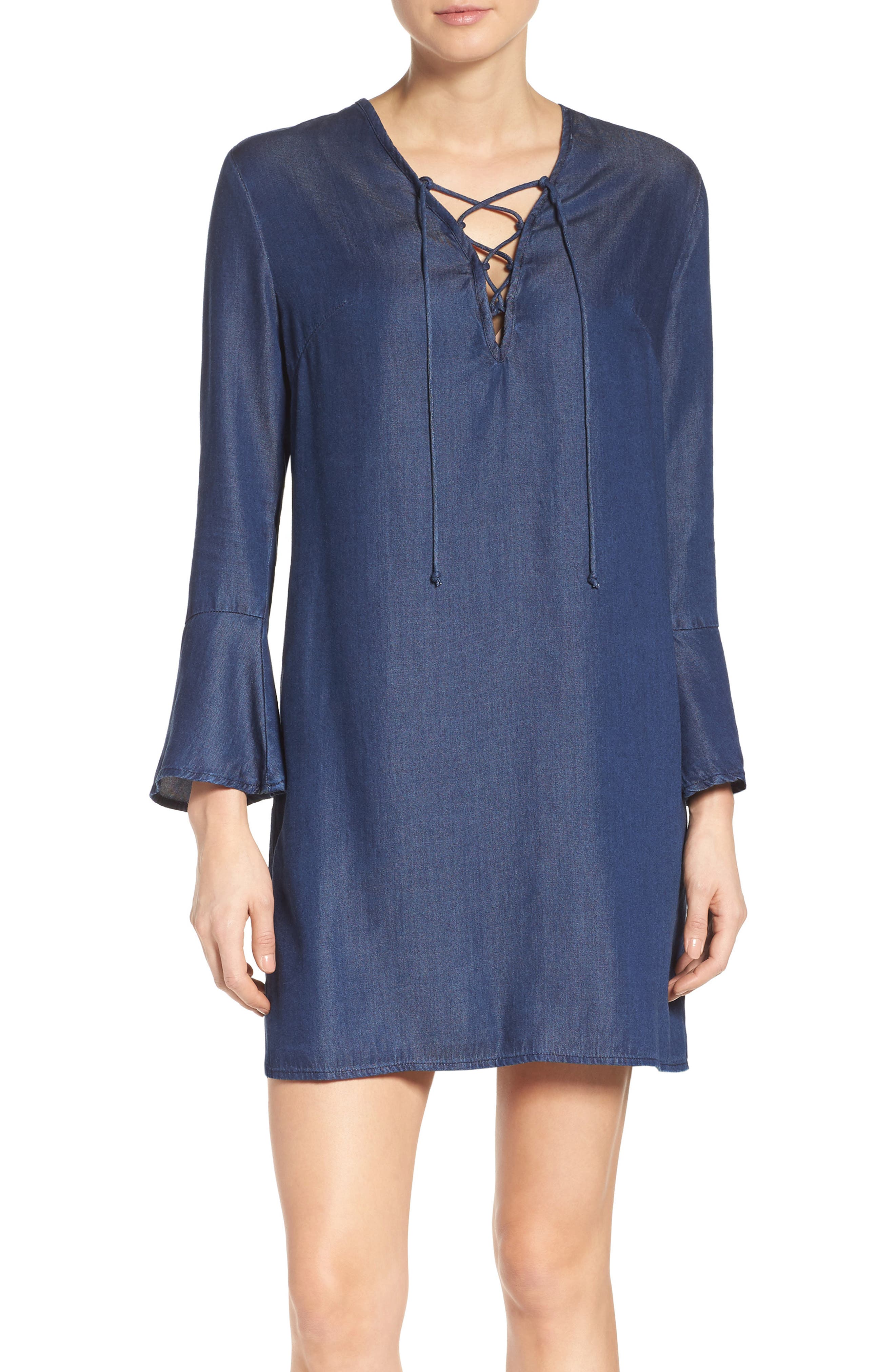 denim shift dress