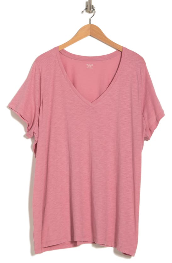 Madewell V-neck Short Sleeve T-shirt In Weathered Berry