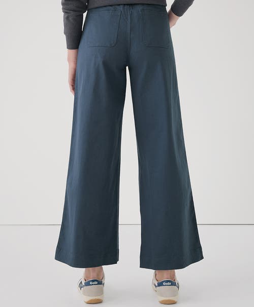 Shop Pact Organic Stretch Twill Denim Wide Leg Pant In Slate Blue