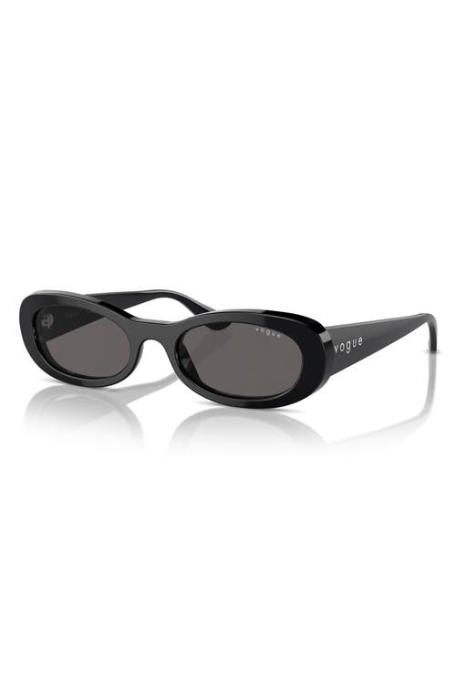 Vogue 53mm Oval Sunglasses In Black/black Smoke