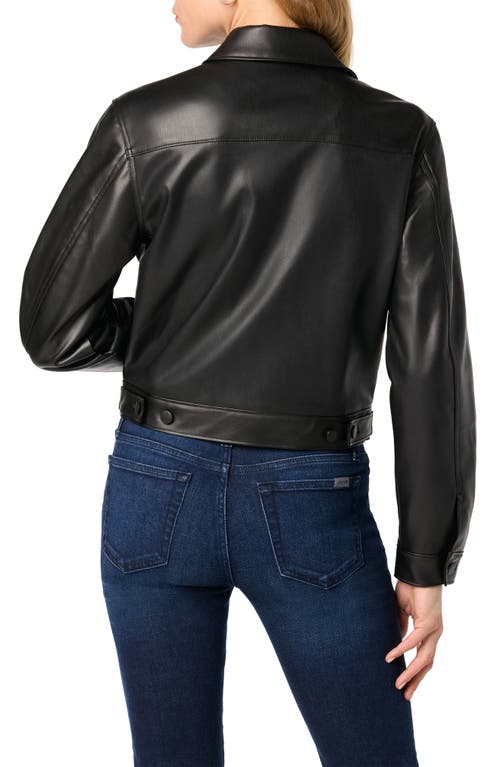 Joe's Crop Faux Leather Jacket In Black