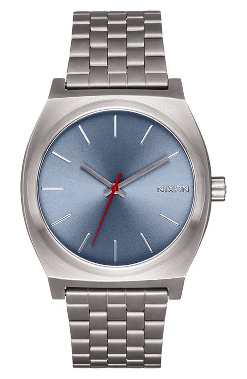 Nixon The Time Teller Bracelet Watch, 37mm In Light Gunmetal/dusty Blue