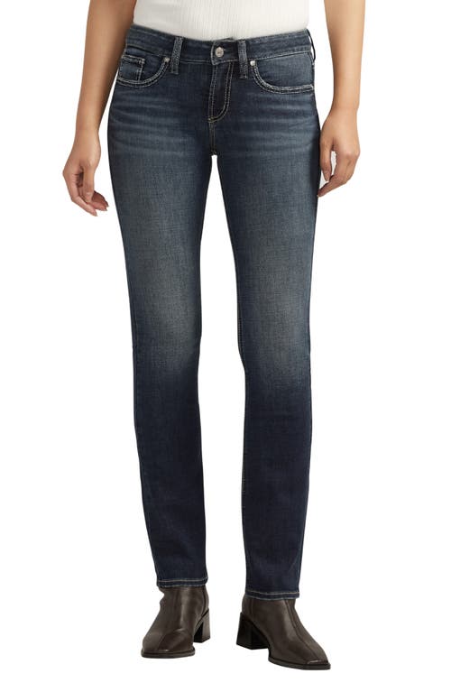 Shop Silver Jeans Co. Britt Curvy Low Rise Slim Straight Leg Jeans In Indigo