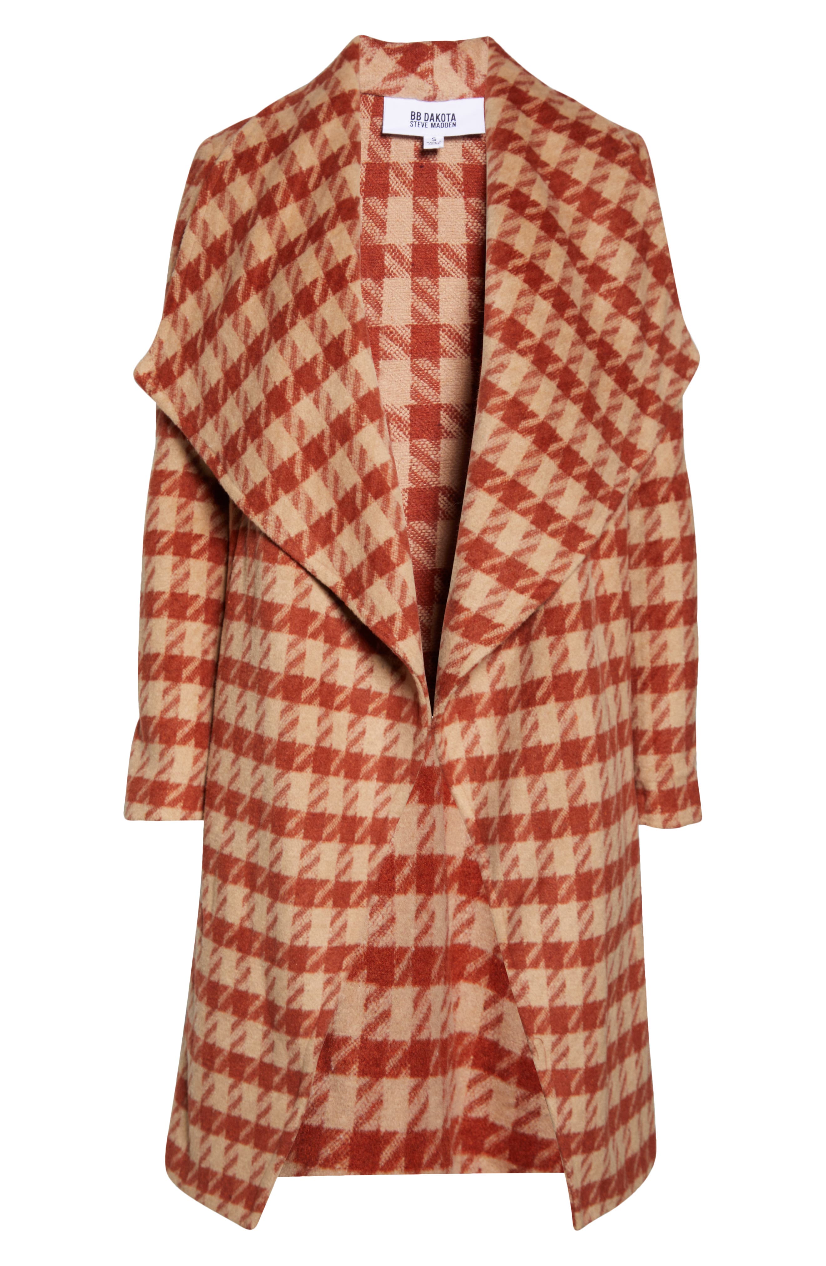 bb dakota houndstooth drape coat