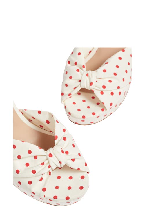 Lk Bennett Amanda Block Heel Sandal In Ivory/red