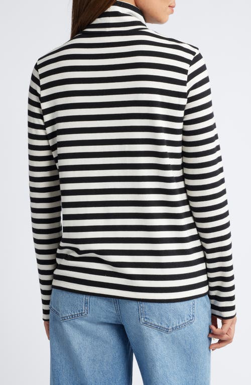 Shop Caslonr Caslon(r) Long Sleeve Turtleneck Top In Black- Ivory C Charm Stripe