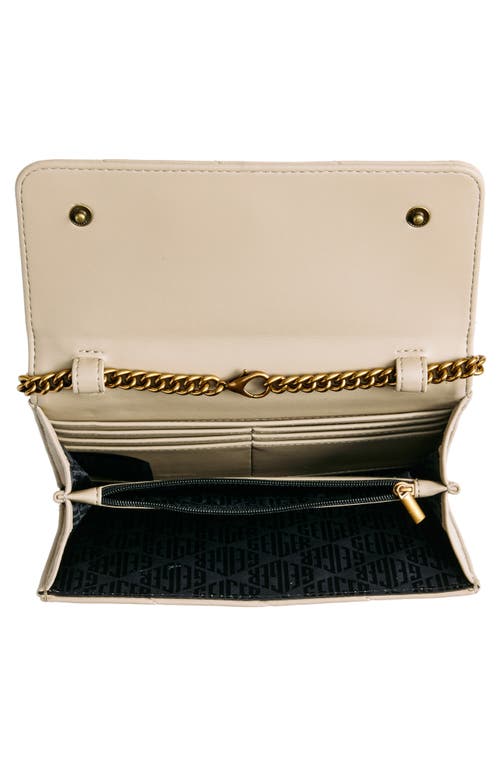 Kurt Geiger London Soho Quilted Leather Wallet On A Chain In Beige