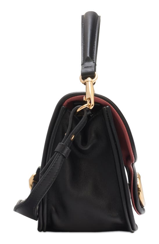 Shop Valentino Mini Vlogo East/west Leather Shoulder Bag In Nero
