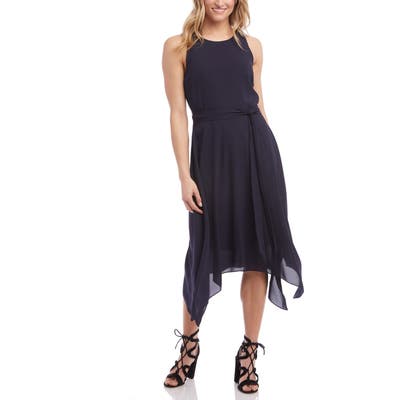 Karen Kane Sleeveless Handkerchief Hem Dress, Blue