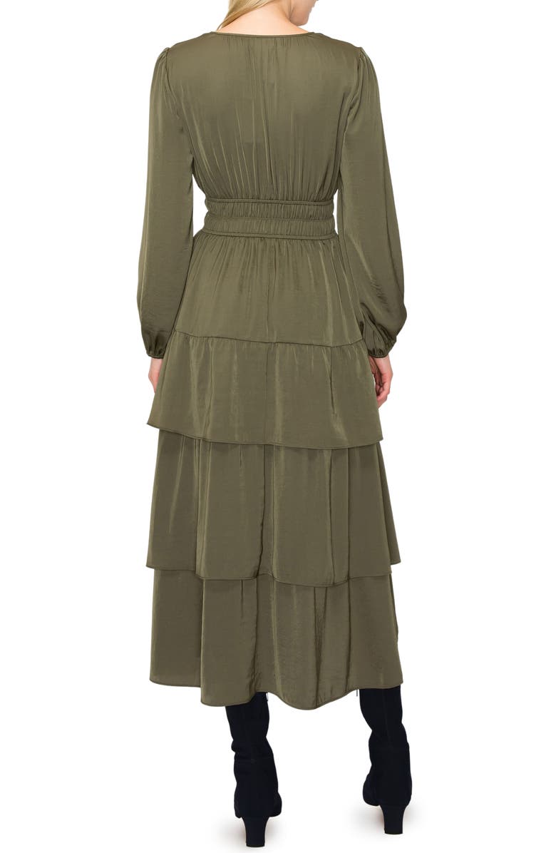 MELLODAY Tiered Long Sleeve Midi Dress | Nordstromrack