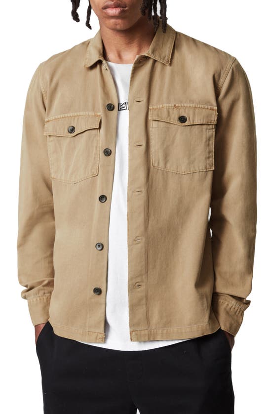 Allsaints Spotter Button-up Shirt Jacket In Sahara Brown