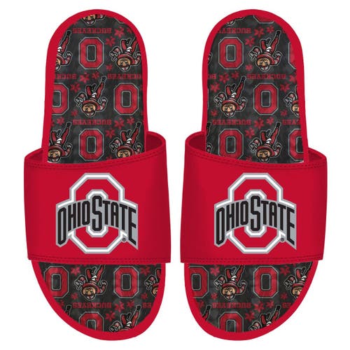 ISLIDE Ohio State Buckeyes Team Pattern Gel Slide Sandals in Red