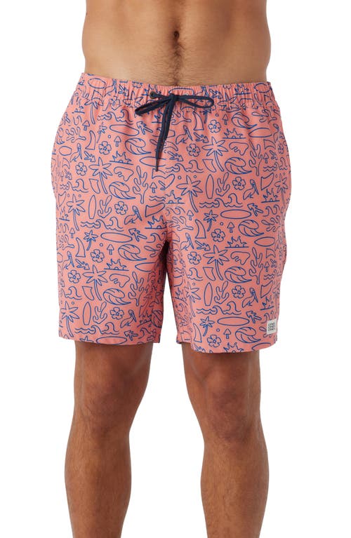 Hermosa Swim Trunks in Coral