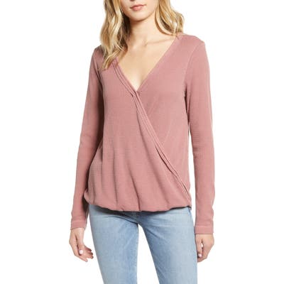 Splendid Keene Surplice Thermal Top, Red