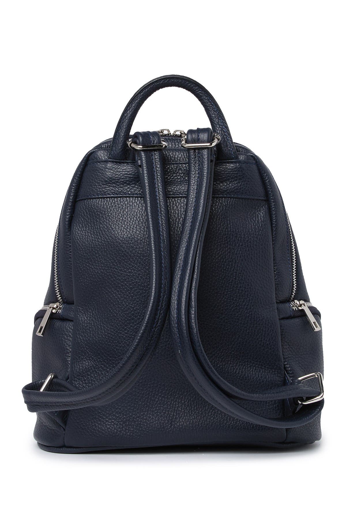 Maison Heritage Leather Backpack In Navy
