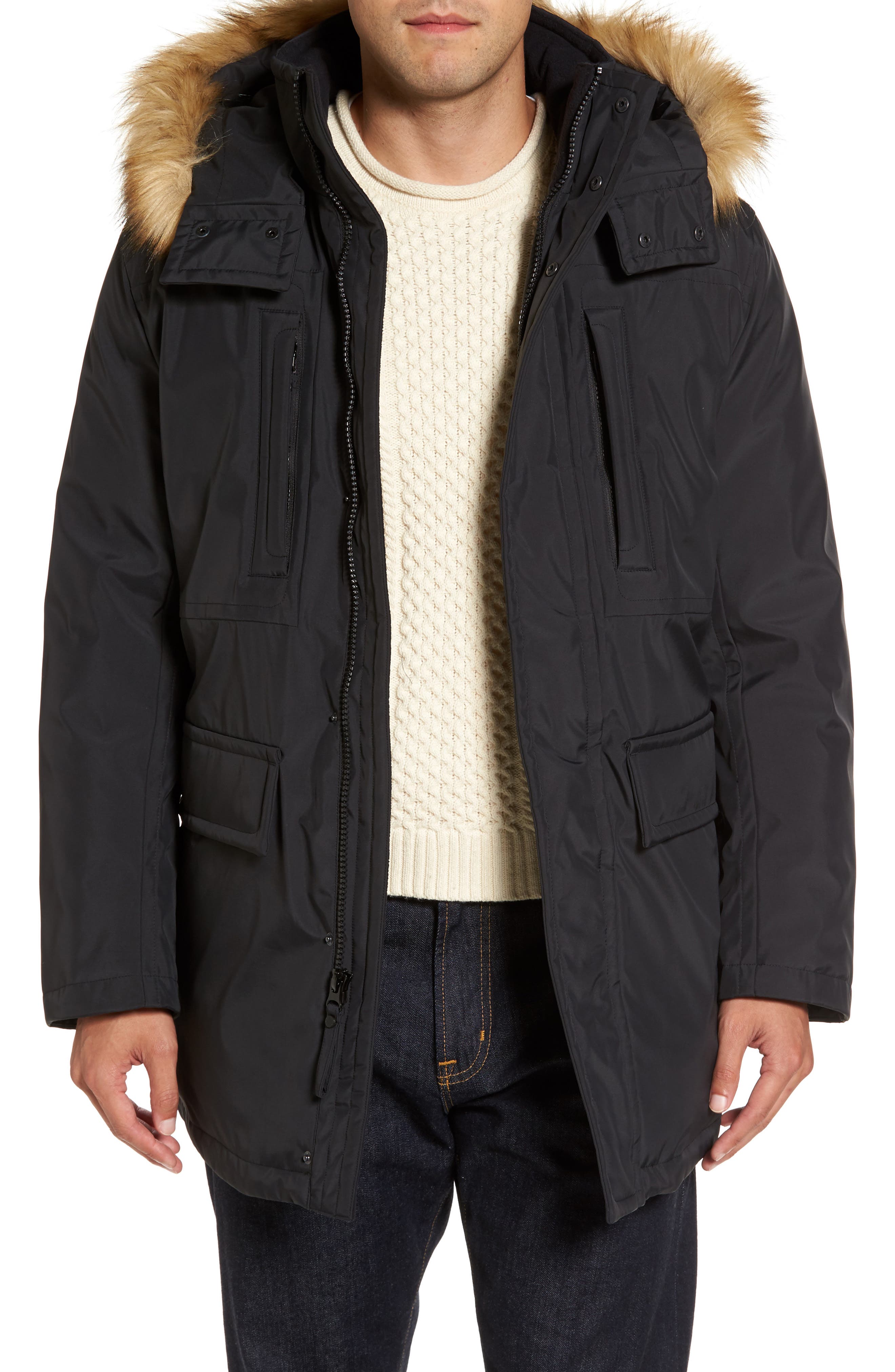 Marc New York Down Jacket with Faux Fur Trim Nordstrom