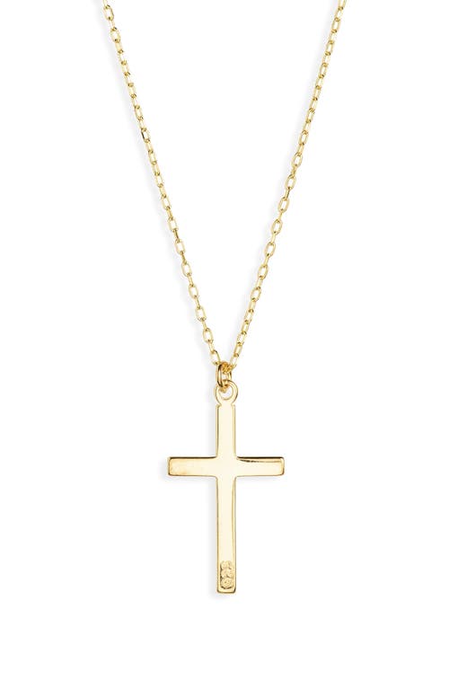 Argento Vivo Sterling Silver Essential Cross Pendant Necklace in Gold
