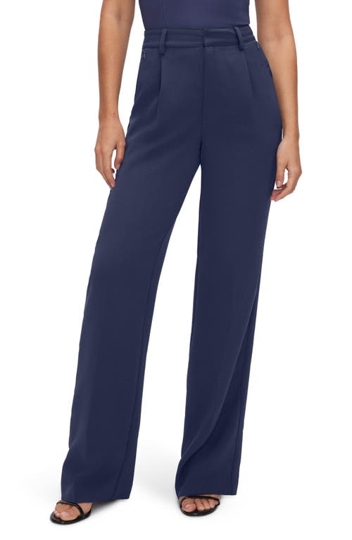 Good American Luxe Suiting Column Pants in Blue Rinse