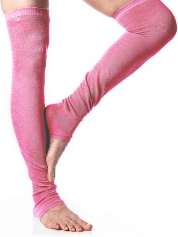Blue Pink FLARE LEG WARMERS With Pockets Pink Ruffle Colorful