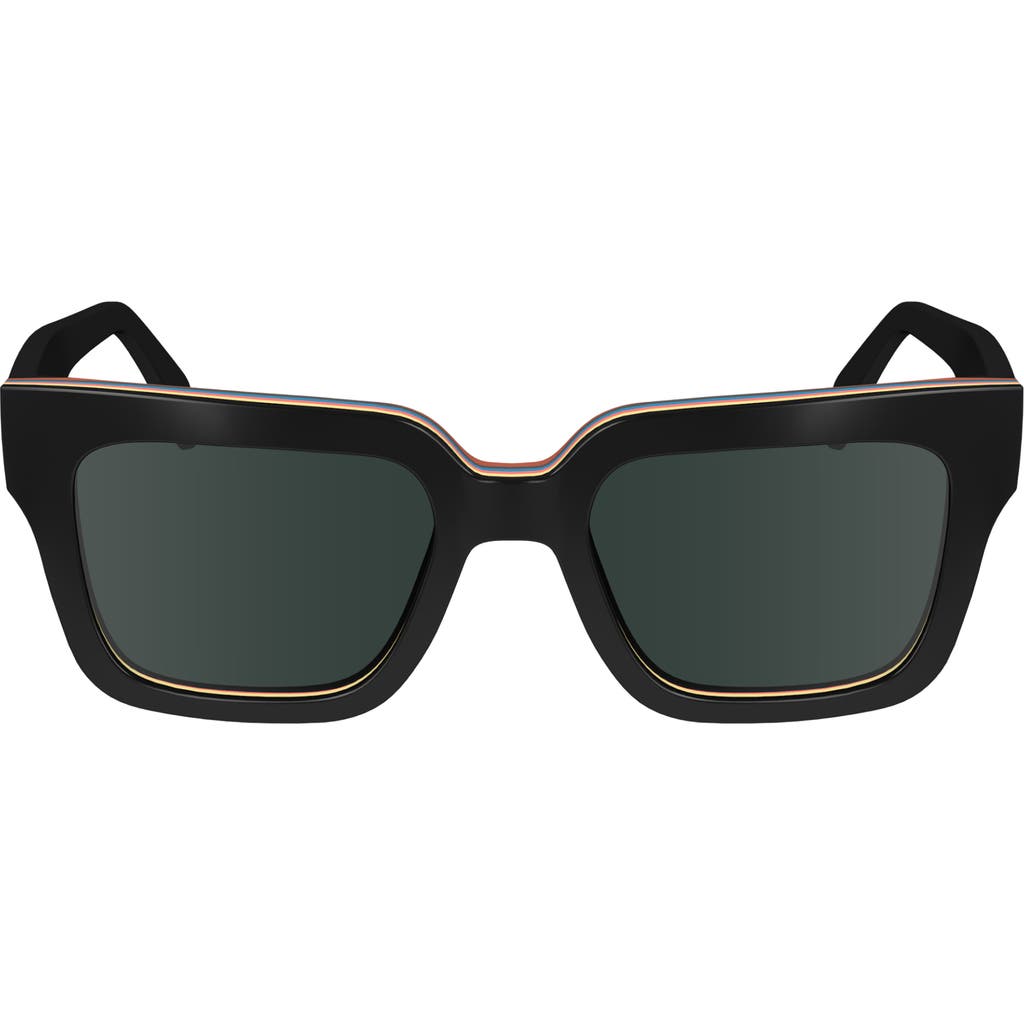 Paul Smith Kenton Square Sunglasses, 52mm In Black Multi-stripe