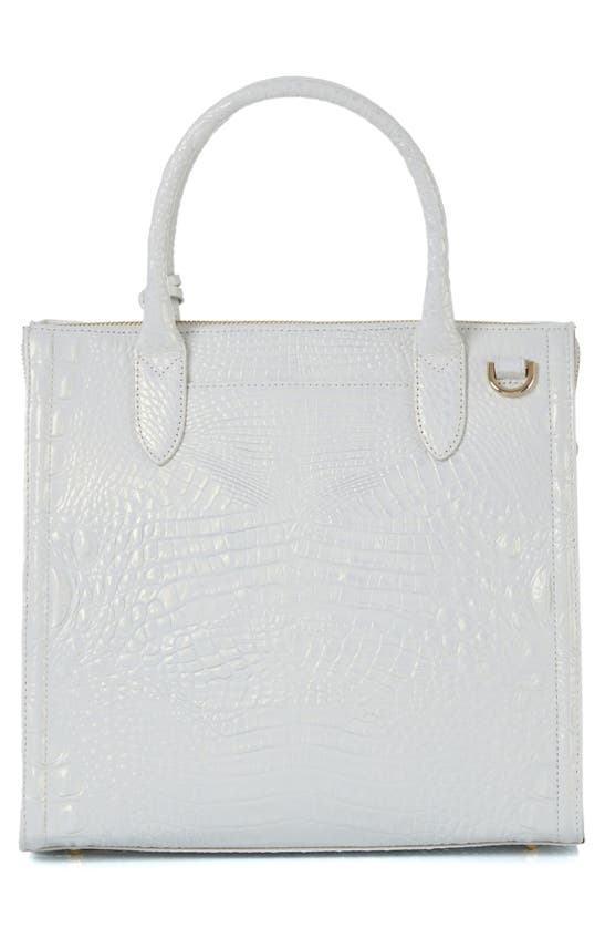 Brahmin Caroline Melbourne Embossed Leather Satchel In Shell White