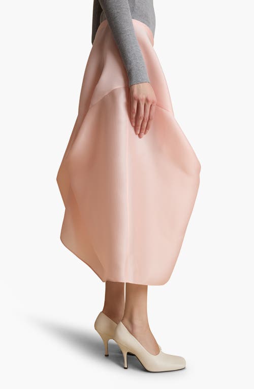 Khaite Sawyer Asymmetric Draped Silk-taffeta Midi Skirt In Soft Pink