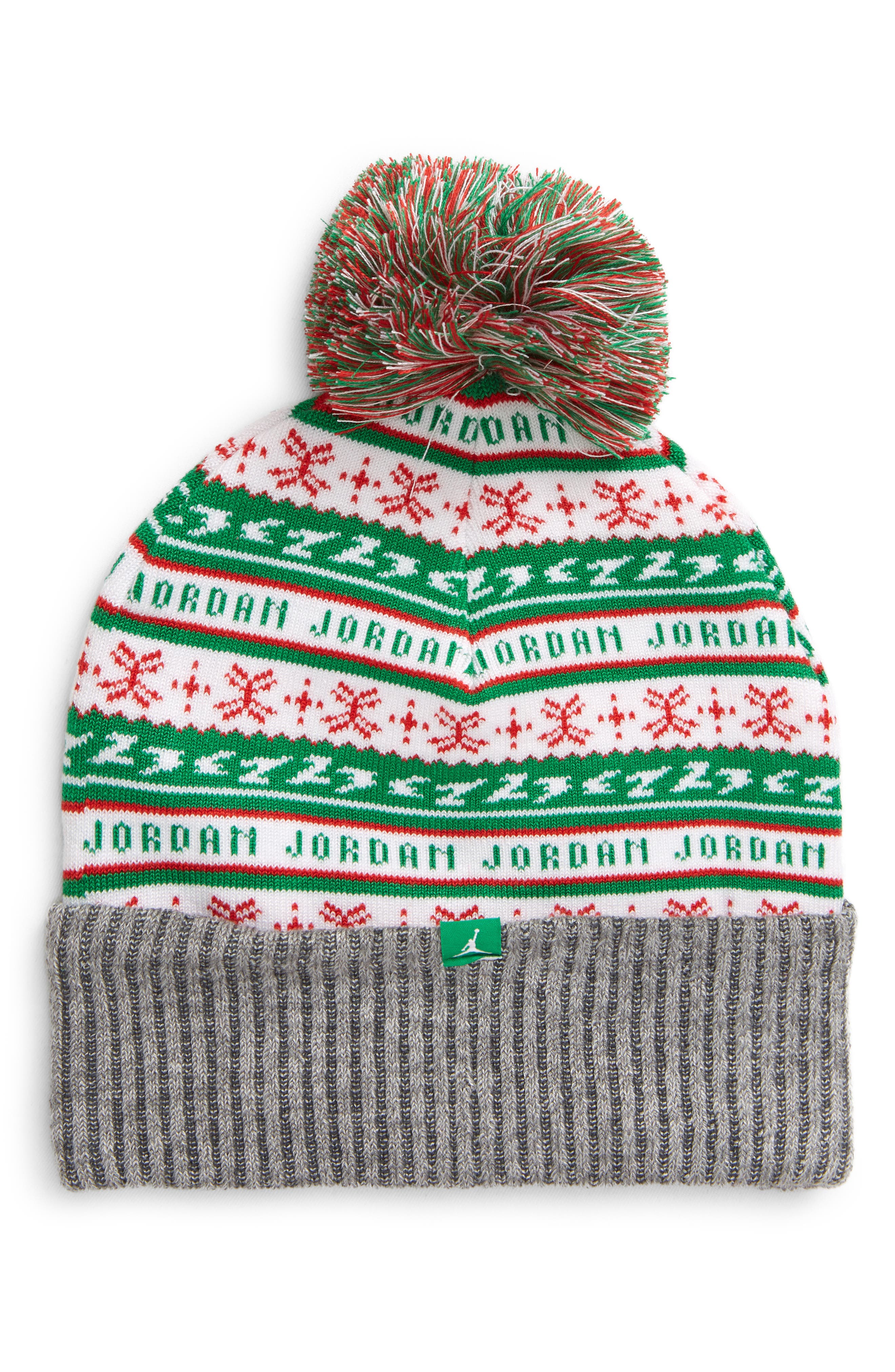 Jordan Fair Isle Holiday Pom Beanie In 