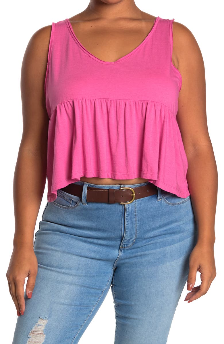 ABOUND Babydoll Tank Top, Main, color, PINK IBIS