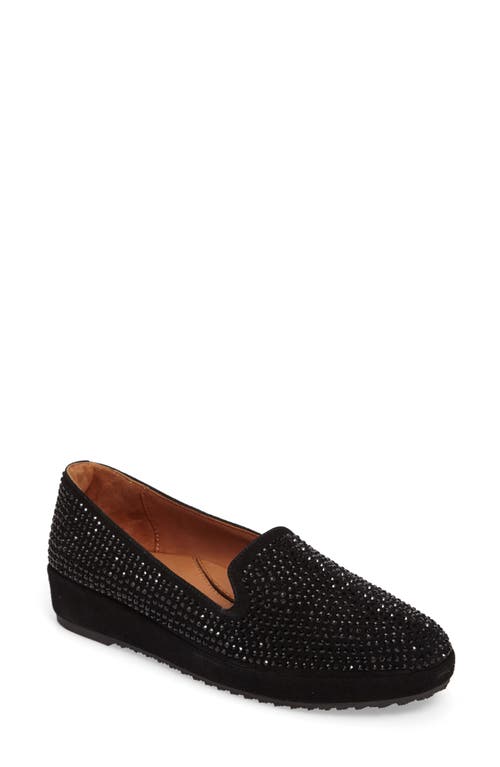 Correze Embellished Loafer in Black Suede