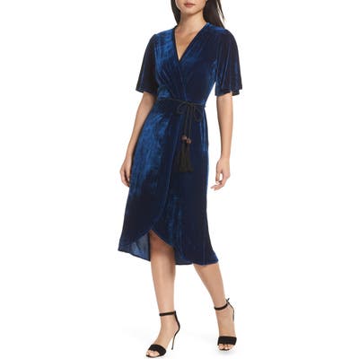 Fraiche By J Velvet Faux Wrap Dress