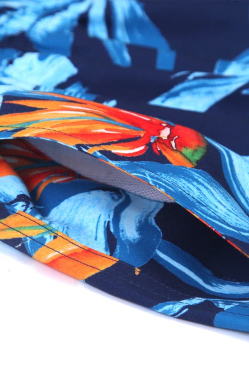 Rokka&rolla All-day Comfort Mesh-lined Swim Trunks In Tropical Floral