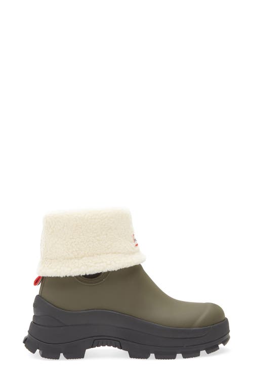 Hunter Esme Lug Sole Waterproof Snow Bootie In Galloway Green