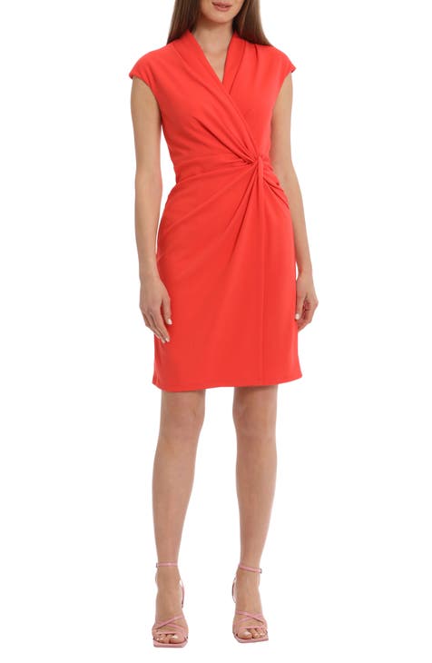 Wrap Front Sheath Dress