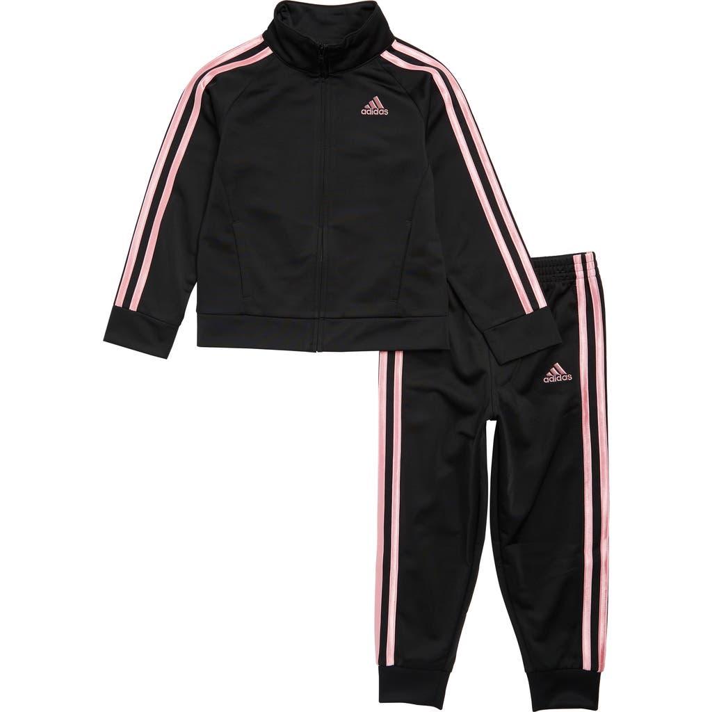 Adidas Originals Adidas Kids' Core Tricot Tracksuit In Black W/light Pink