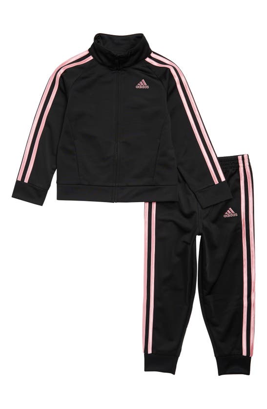 Shop Adidas Originals Kids' Core Tricot Tracksuit In Black W/ Light Pink