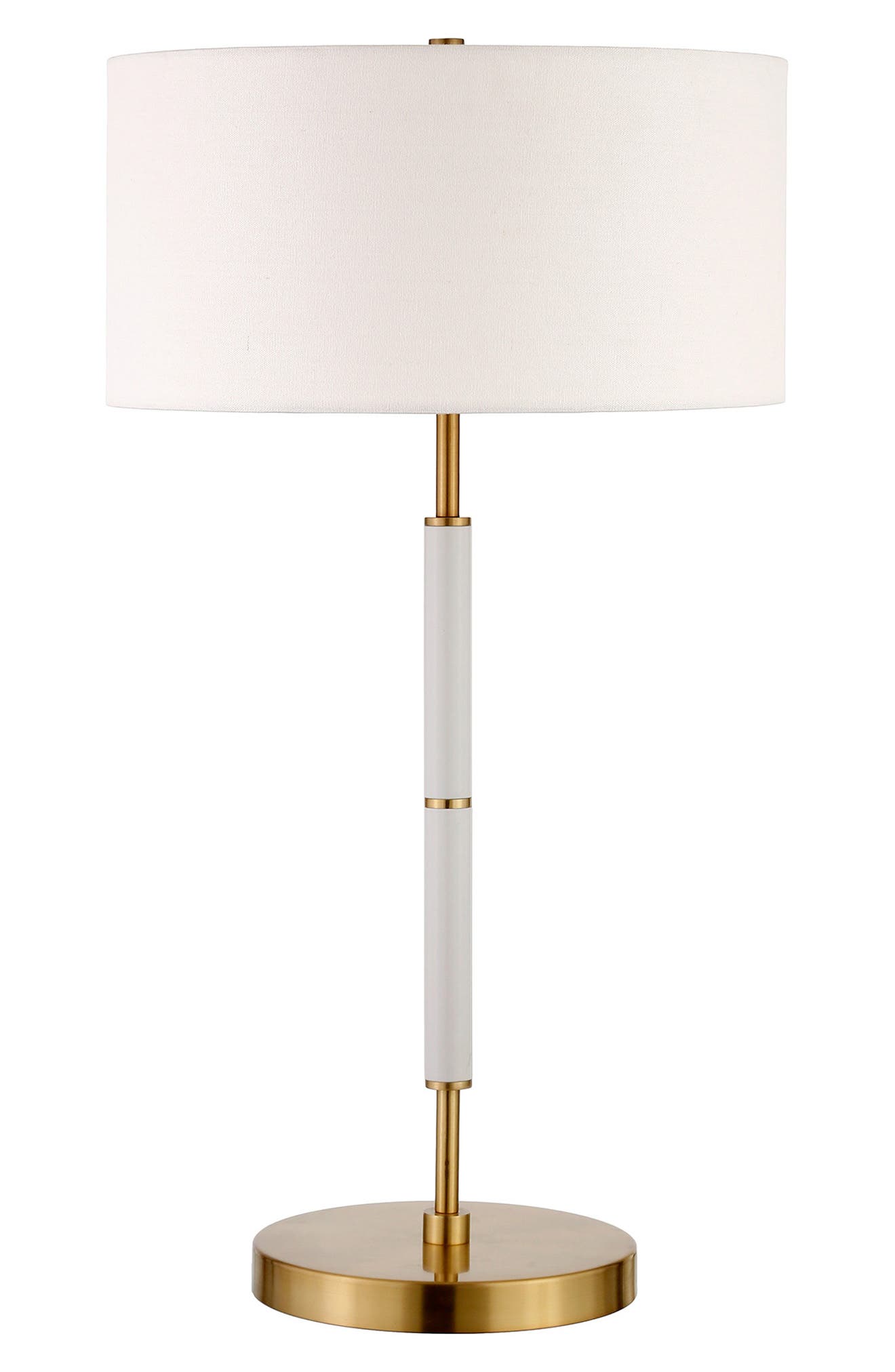 Hudson & Canal Simone Matte White And Brass 2-bulb Table Lamp In Gold