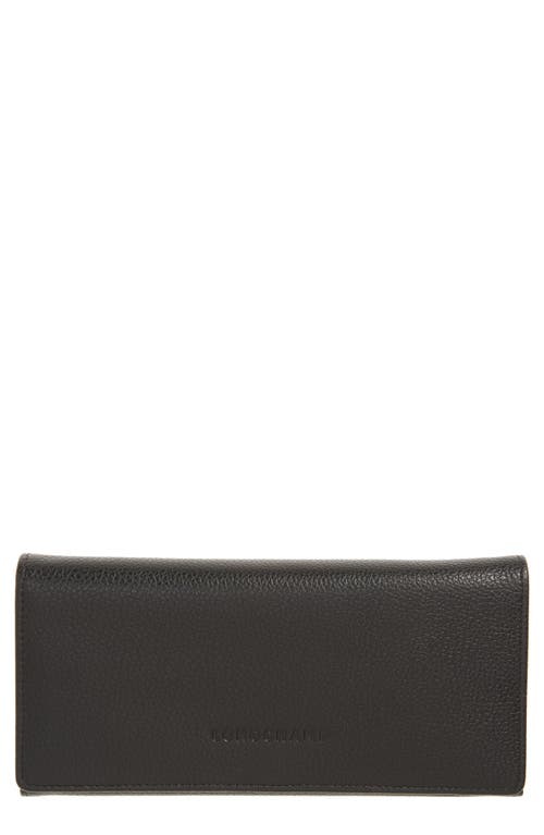Longchamp Le Foulonne Leather Continental Wallet in Black at Nordstrom