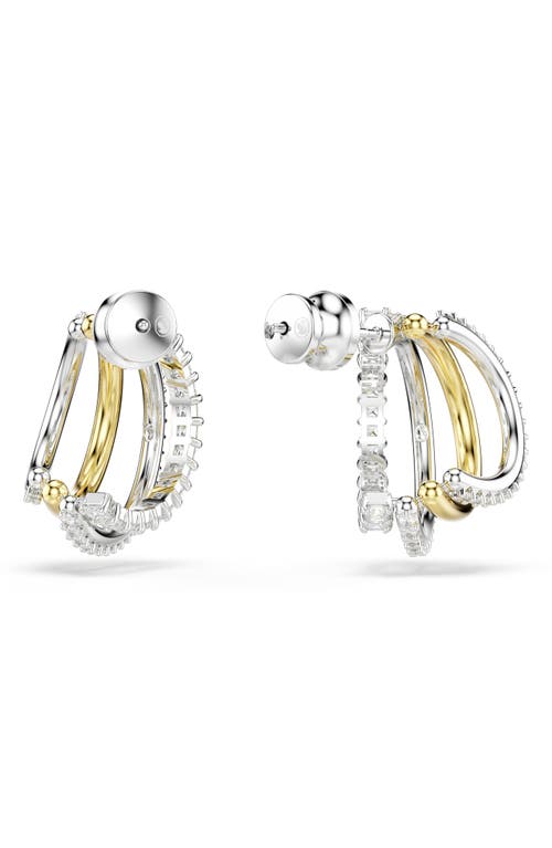 Shop Swarovski Hyperbola Hoop Earrings In Silver