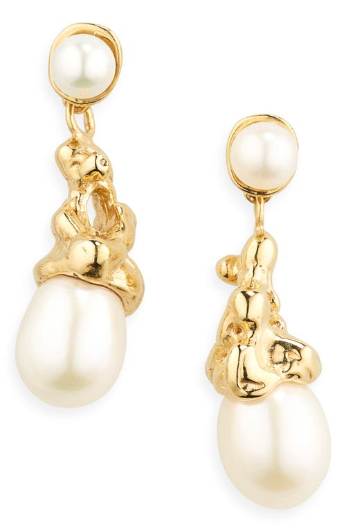 Sophia Cultured Freshwater Pearl Drop Earrings in Gold