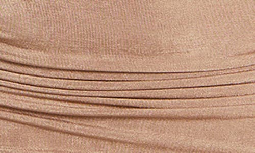 City Chic Kali Strapless Ruched Minidress In Mocha