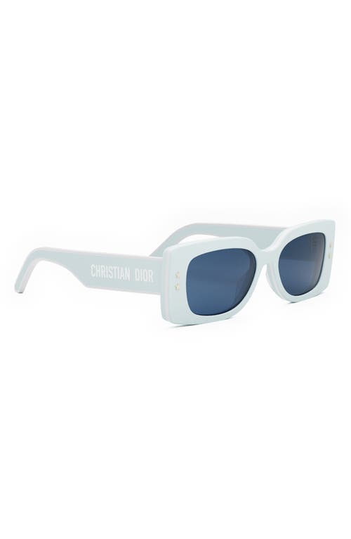 Shop Dior 'pacific S1u 53mm Rectangular Sunglasses In Shiny Light Blue/blue